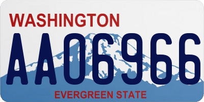 WA license plate AAO6966