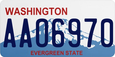 WA license plate AAO6970