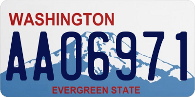 WA license plate AAO6971