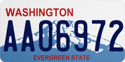 WA license plate AAO6972