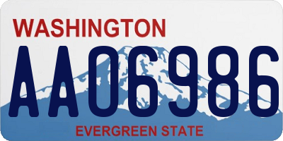 WA license plate AAO6986