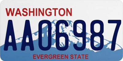 WA license plate AAO6987