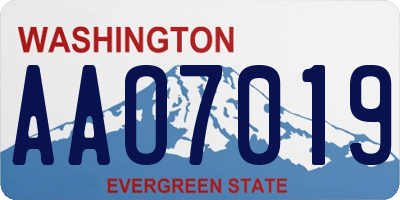 WA license plate AAO7019