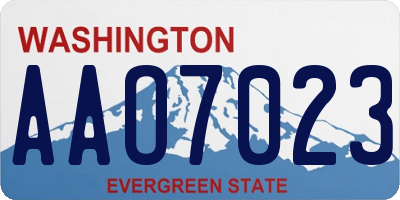 WA license plate AAO7023