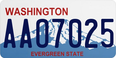 WA license plate AAO7025