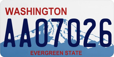 WA license plate AAO7026
