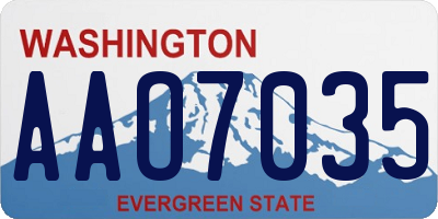 WA license plate AAO7035