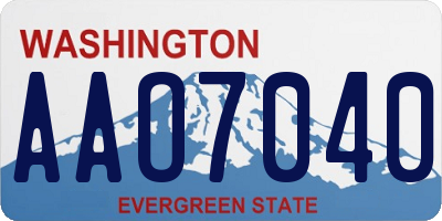 WA license plate AAO7040