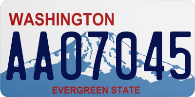 WA license plate AAO7045