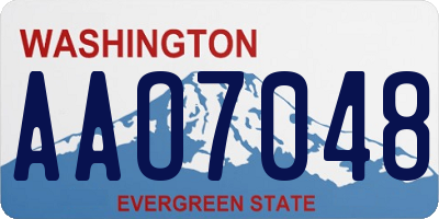 WA license plate AAO7048