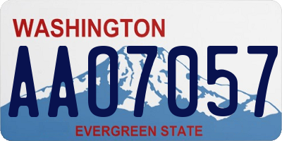 WA license plate AAO7057