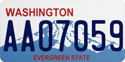 WA license plate AAO7059