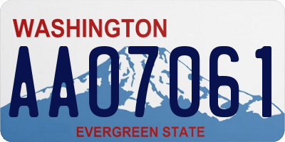 WA license plate AAO7061