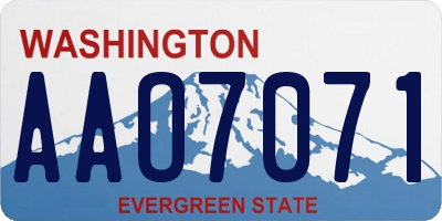 WA license plate AAO7071