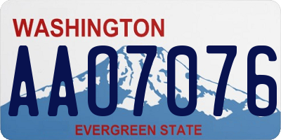 WA license plate AAO7076