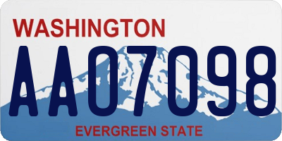 WA license plate AAO7098