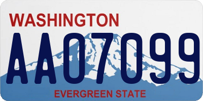 WA license plate AAO7099