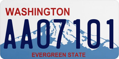 WA license plate AAO7101
