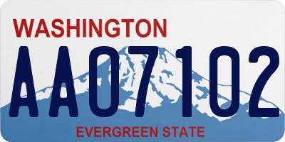 WA license plate AAO7102