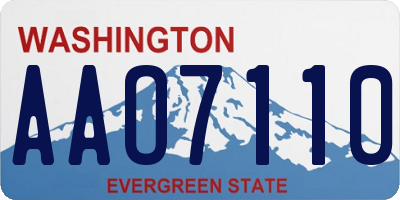 WA license plate AAO7110
