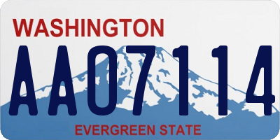 WA license plate AAO7114