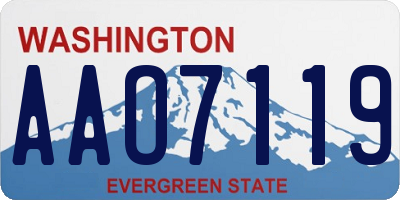 WA license plate AAO7119