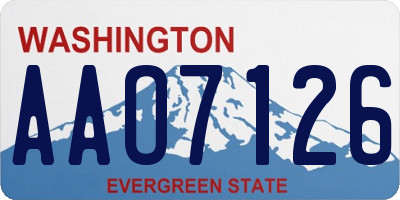 WA license plate AAO7126