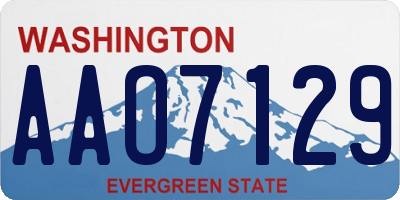 WA license plate AAO7129