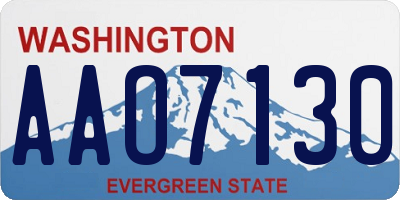 WA license plate AAO7130