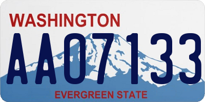 WA license plate AAO7133