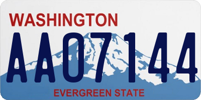 WA license plate AAO7144