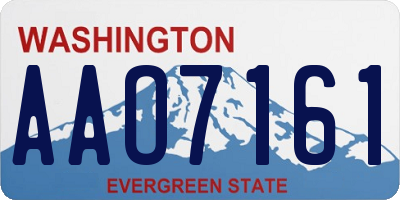 WA license plate AAO7161