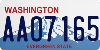 WA license plate AAO7165