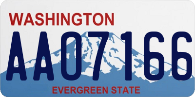 WA license plate AAO7166