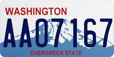 WA license plate AAO7167