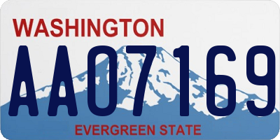 WA license plate AAO7169