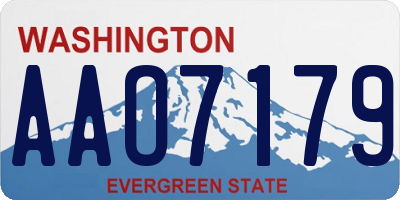 WA license plate AAO7179