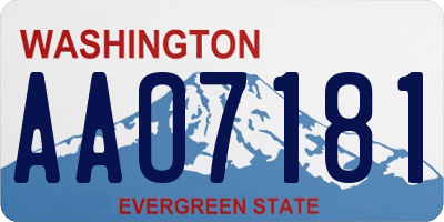 WA license plate AAO7181