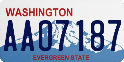 WA license plate AAO7187