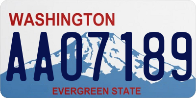 WA license plate AAO7189