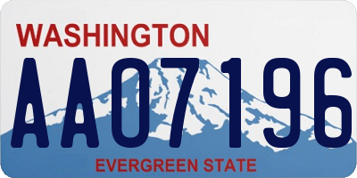 WA license plate AAO7196