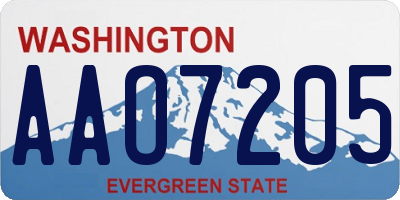 WA license plate AAO7205