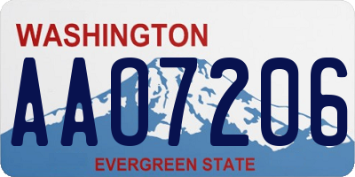 WA license plate AAO7206
