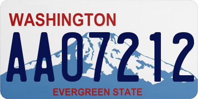 WA license plate AAO7212