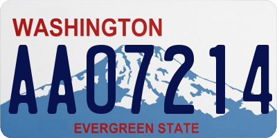 WA license plate AAO7214