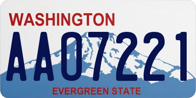 WA license plate AAO7221