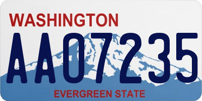 WA license plate AAO7235