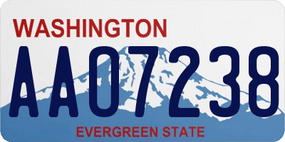 WA license plate AAO7238
