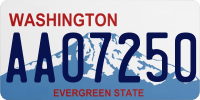 WA license plate AAO7250