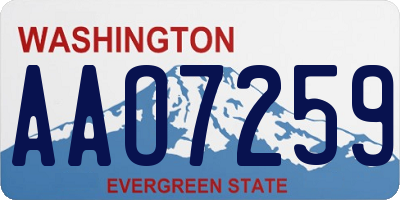 WA license plate AAO7259